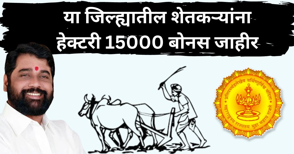 या जिल्ह्यातील शेतकऱ्यांना हेक्टरी 15000 बोनस जाहीर; शासन निर्णय आला! | Maharashtra Farmer Bonas Scheme