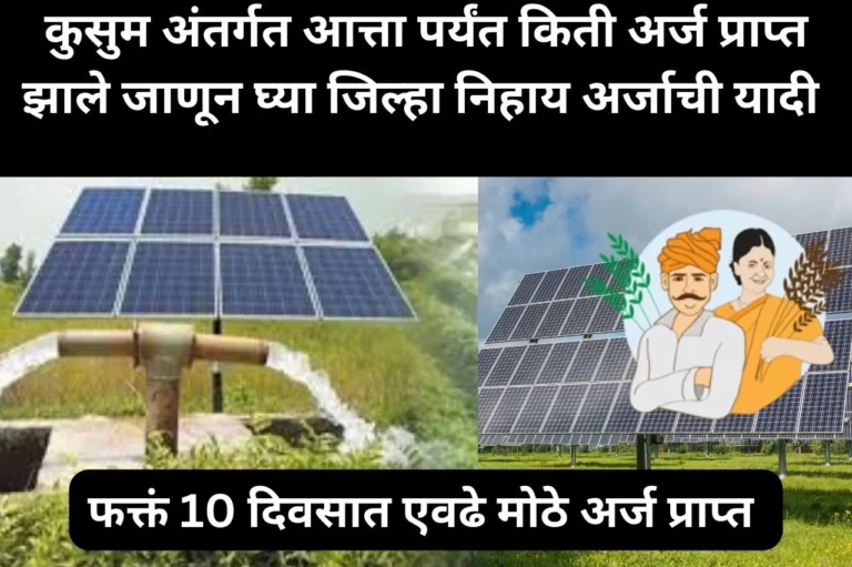 Kusum Solar Nondani: अरे बापरे, कुसुम योजना अंतर्गत आतापर्यंत एवढे मोठे अर्ज प्राप्त, जाणून घ्या जिल्हा निहाय अर्जाची यादी